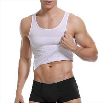 Men's Slim and Lift Shaping Tank Top White