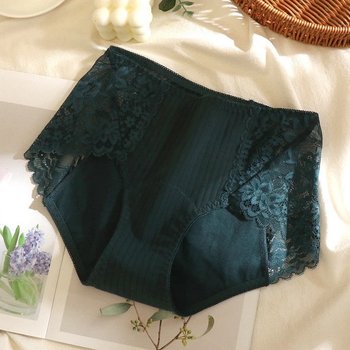 Braguitas Menstruales con Inserciones de Encaje Verde