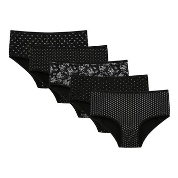 Conjunto de Bragas de Algodón de Alta Cintura Donella en Negro