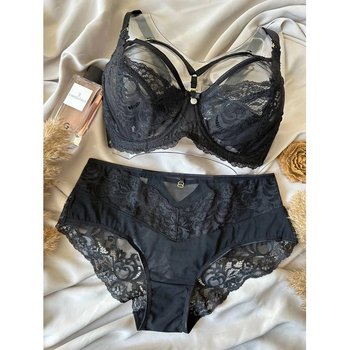 BH- und Slips-Set mit Harness in Schwarz von Lanny Mode