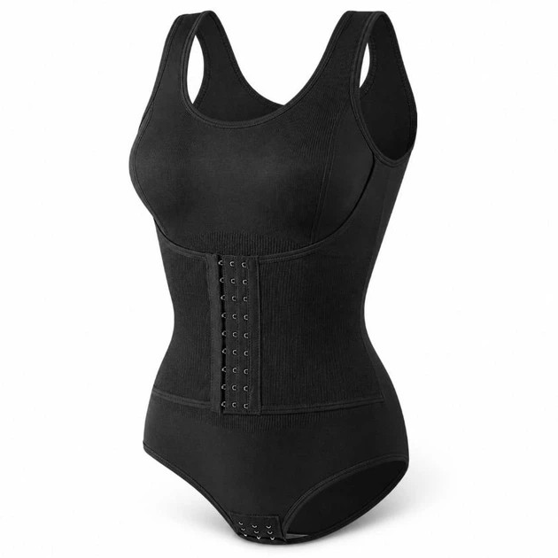 Damen Shaping-Bodysuit mit Korsettgurt in Schwarz