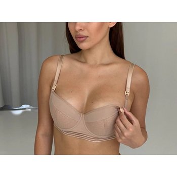 Nursing Bra with Padded Cups Beige