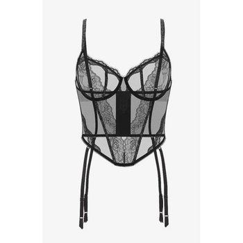 Black Sheer Corset with Rhinestones by Victoria's Secret