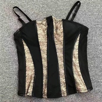 Black Corset Top with Adjustable Straps