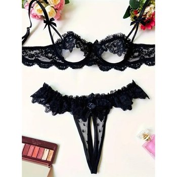 Lace Lingerie Set in Black