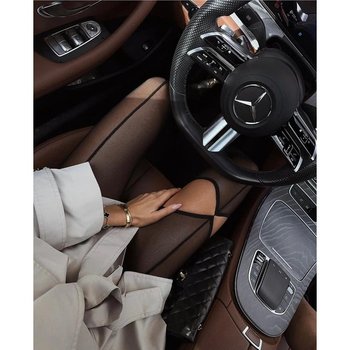 Women's Black Tights with Cut