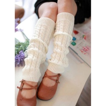 Knit Leg Warmers in Cream Color