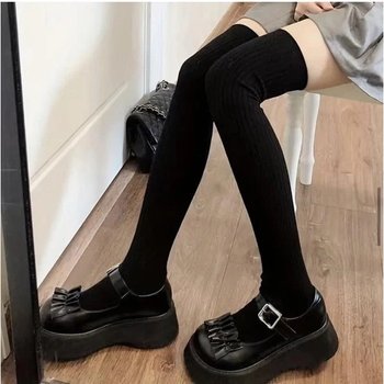 Long Black Anime-Splay Socks
