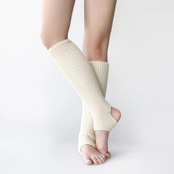 Warm Ribbed Leg Warmers in Milk Color