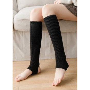 Black Knee-High Dance Leg Warmers