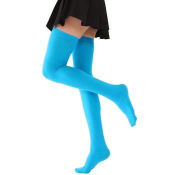 Long Blue Knee-High Socks One Size