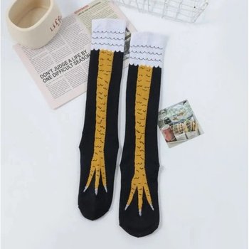 Set of Teddy Knitted Knee-High Socks with Chicken Leg Design