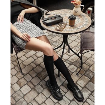 Black Knee-High Socks by MK SOCKS