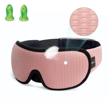 3D Breath Sleep Mask Pink + Earplugs