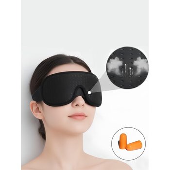 3D Sleep Mask Breath Black + Earplugs