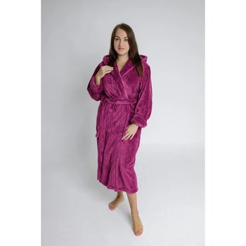 Women's Hooded Terry Bathrobe in Beetroot Color