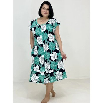 Women's Floria Ruffle Robe Green and White