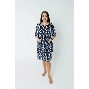 Women's Velvet Bathrobe 710 with White Patterns