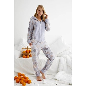 Women's Grey Pajama Onesie with Pocket