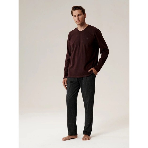 Herren-Pyjama Atlantic in Burgunderrot