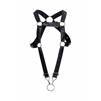 MOB Dngeon Cross Cockring Harness Black