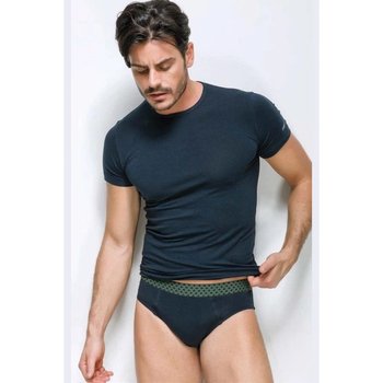 Men's Set with Cotton T-Shirt and Black Briefs