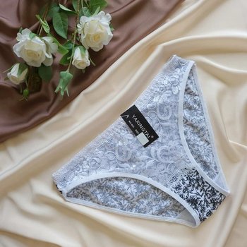 Women's White Lace Trim Briefs