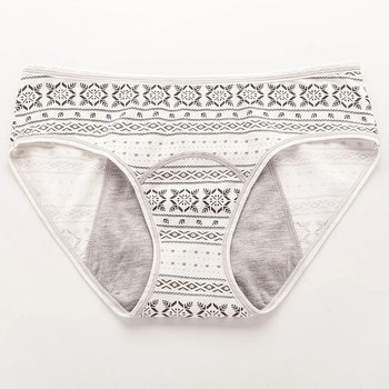 Chormien Geometric Print Briefs in Gray and White