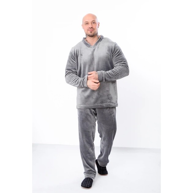 Herren Fleece-Pyjama in Grau — Komfort für Zuhause