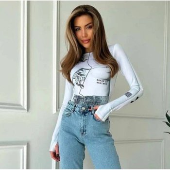 Body estiloso con impresión 3D 'Ilusión' – Casual con mangas largas