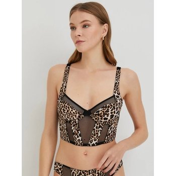 Koton Women's Leopard Print Bustier in Brown