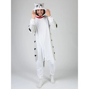 Men's Jamboo Kawaii Cat Onesie Pajama in Grey