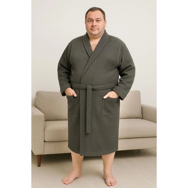 Peignoir unisexe RelaxFit gris foncé – confort et style