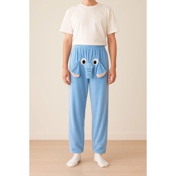 Elephant Pajama Pants with Trunk, Blue