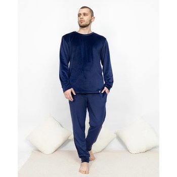 Men's Velvet Loungewear Set in Dark Blue by Maybel