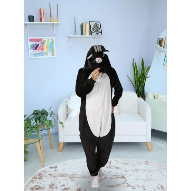 Men's Black Kigurumi Kigurumi — Cozy Pajama for Home