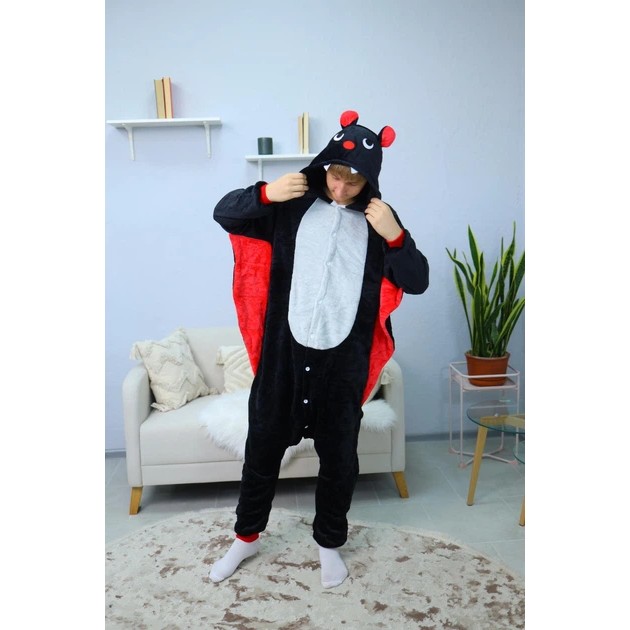 My Kigu Herren Kigurumi — Schwarz, Warm für Zuhause