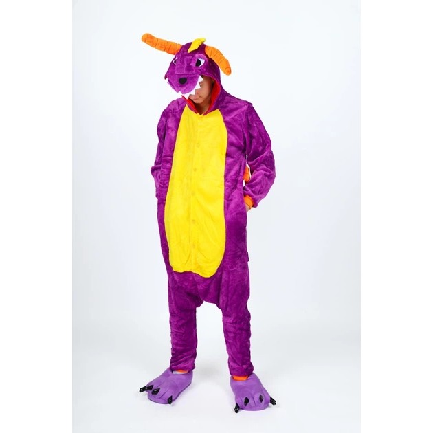 Men's Kigurumi Pajama Kigurumi Dragon in Purple — Fun for Parties