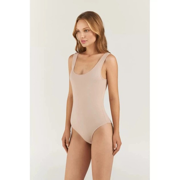 Body de algodón beige para mujer - confort diario