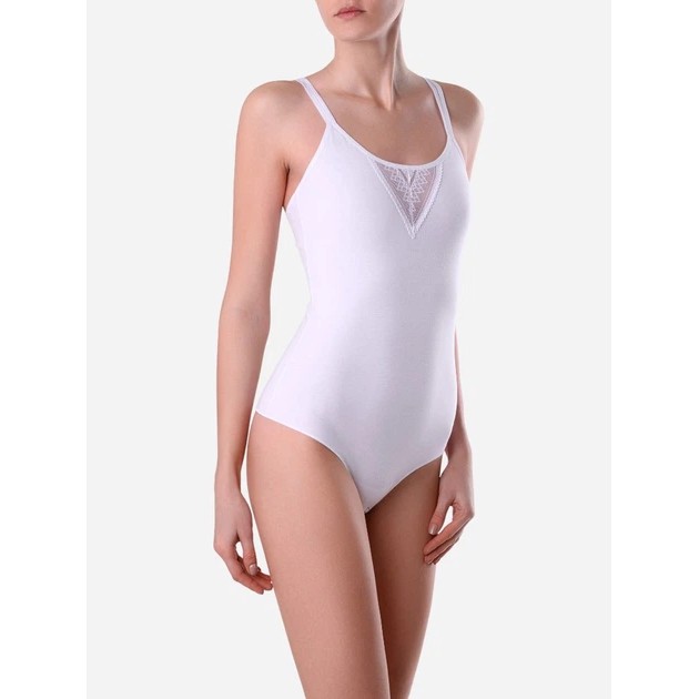 Women's Cotton Bodysuit Conte Delicate in White — Elegant Comfort