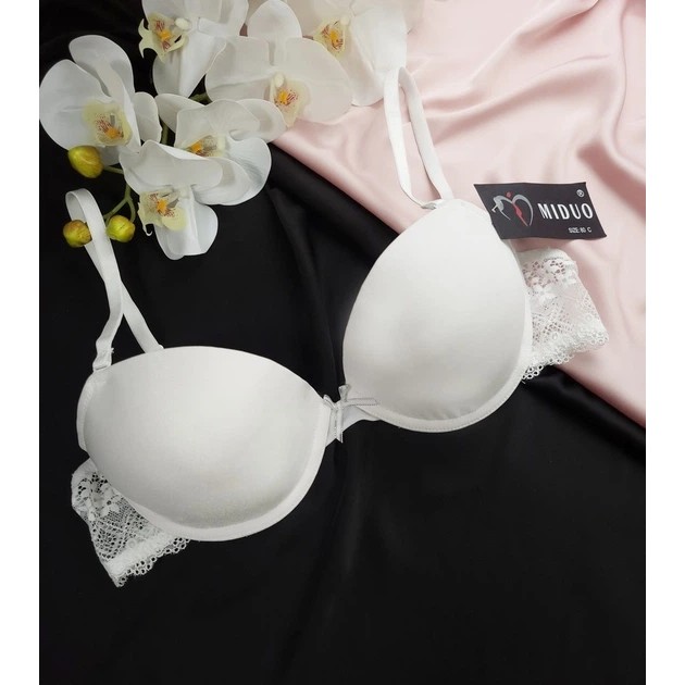 Miduo Women's Push-Up Gel Bra in White — Stylish Comfort