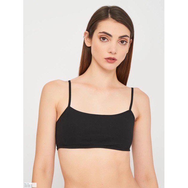 Cotton Wireless Bra by Conte — Black Everyday Comfort