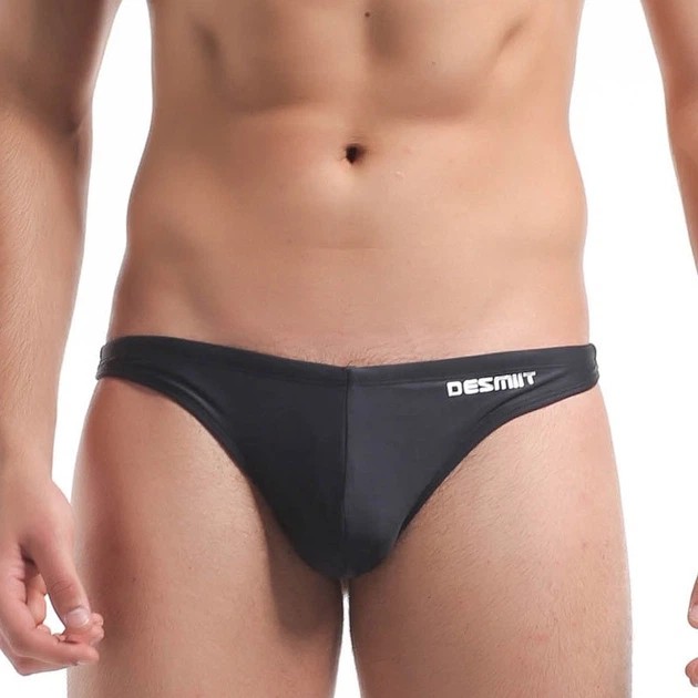 Desmiit Men's Black String Swimwear — Stylish Beach Choice