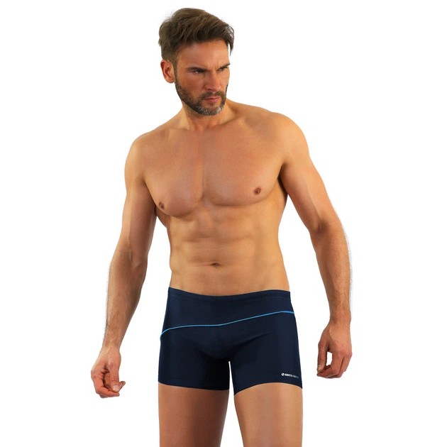 Men's Boxer Swim Trunks in Dark Blue — Beach Comfort