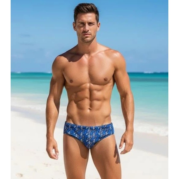 Men's Swim Briefs In.Atlantiiks in Blue — Comfort and Style
