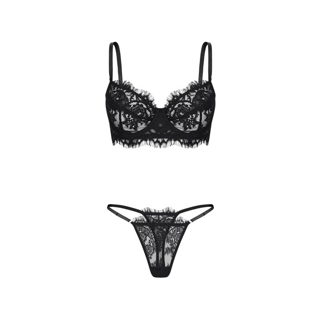 Black Lace Lingerie Set — Delicate Comfort