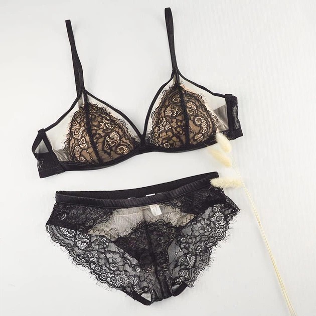 Idiali Lace Women's Lingerie Set — Black