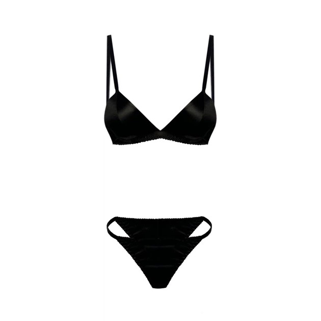Women's Nude Lingerie Set in Black