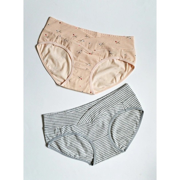 Maternity Panty Set in Beige & Gray — Comfortable Fit