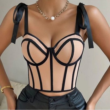 Women's Corset Bustier Top Formula Beige with Straps